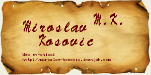 Miroslav Kosović vizit kartica